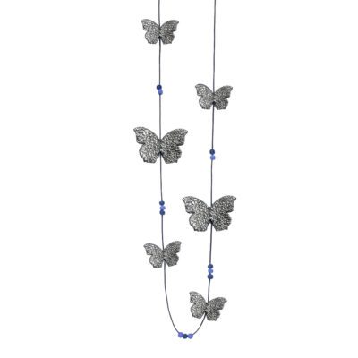 Colar longo seis bolboretas 'Afrodita Azul'