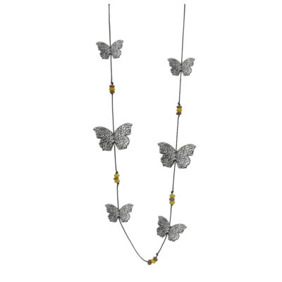 Collar largo seis mariposas 'Amarillo'