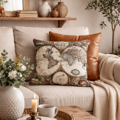Cojin cuadrado 'Mapa'